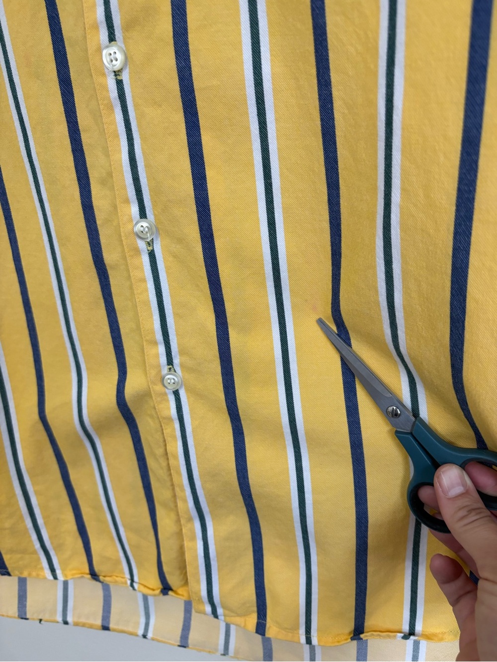Vintage 90s GAP Yellow Striped Long-Sleeve Button-Down Shirt Y2K Sz XL - Picture 7 of 7